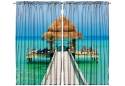 Tropical Island Curtain Panel Set Window Decor 