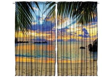 Sunset at the Beach Curtain Panel Set 