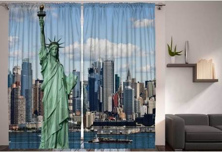 Statue of Liberty Curtain Panel Set 
