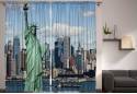 New York Harbor Statue of Liberty Curtain Panel Set 