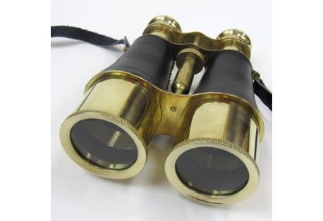Brass Binoculars with Leather Wrap