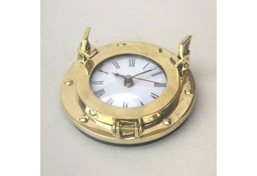 Brass Porthole Clock Nautical decor 