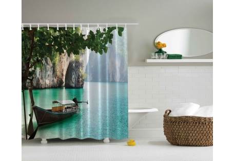 Tropical Island Beach Shower Curtain 