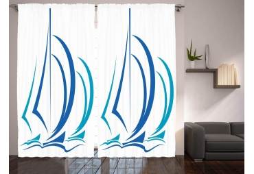 Sailboats Curtain Panel Set 