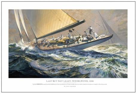 Marine Art by Russ Kramer J-Boat WHIRLWIND, 1930 America's Cup Challenge  