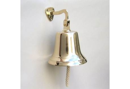 Solid Brass Ship's Bell with Wall Bracket  11"