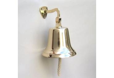 Solid Brass Ship's Bell with Wall Bracket 11"