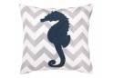 Blue Seahorse Hand Made  Embroidery Throw Pillow