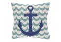  Anchor and Waves Hand Made Hooked Pillow