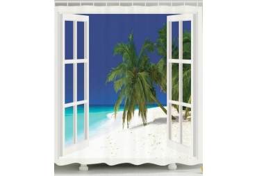 White Sand Beach Shower Curtain Custom Made 
