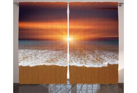 Coastal Decoration Apollo Beach Sunrise Curtain Panel for Home and Beach House 
