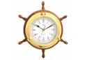 Brass/Oak Ship's Wheel, Clock