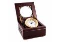 Solid Brass Gimbal Clock in Mahogany Box
