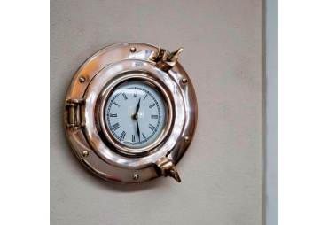 Brass Porthole Clock, 9"
