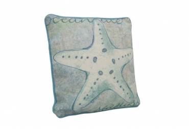 Blue and White Starfish Decorative Throw Pillow