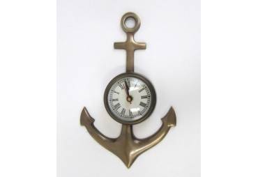 Brass Anchor Wall Clock - Antique finish