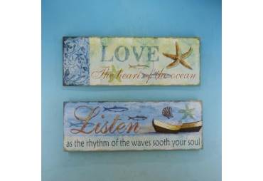 Ocean Beach Sign 19" - Set of 2 Made of Wood