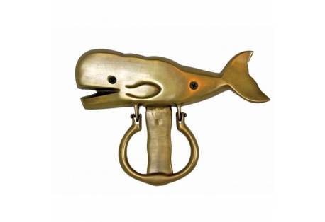 Handcrafted Solid Brass Whale Door Knocker