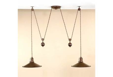 Solid Brass 2 Light Hanging Pendant from the D'Avo Collection