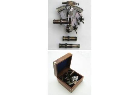 Brass British Navy Sextant in the Gift Box Antique Finish
