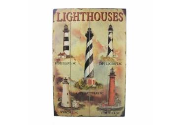 Wooden Lighthouse Wall Plaque 24"
