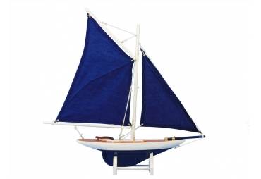 Decorative Wooden Sailboat Model Contender Center Piece