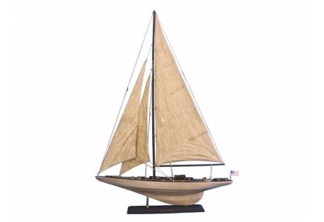 Wooden Vintage Intrepid Limited Model Sailboat Decoration 35"
