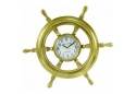 Solid Brass Ship Wheel Clock 18"