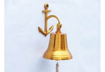Brass Hanging Anchor Bell 16"