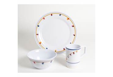 Nautical Signal Flags Melamine 12 Piece Dinnerware Set