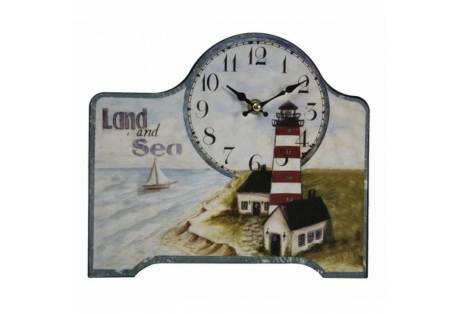 Land And Sea Wooden Clock 9"