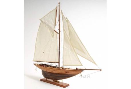 Wooden Hand Built Sailboat Model Penduick Gaff-Rigged Cutter
