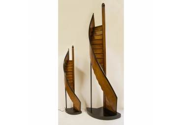 Large Lighthouse Stairs Wooden Model Sculpture