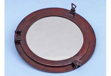 Antique Copper Decorative Ship Porthole Mirror 24"