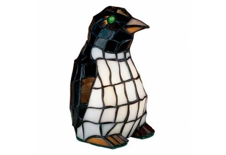 8"  Penguin Table Lamp Tiffany  Glass Accent Art Glass