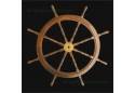 Classic Wooden Ship Wheel with Brass Cap