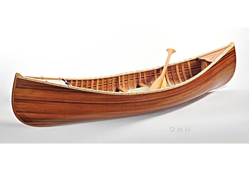 Large 6 Foot Wooden Hand Made Decorative Canoe With Ribs ...