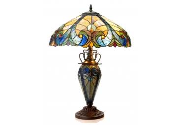 Tiffany-style Victorian 3 Light Double Lit Table Lamp 18" Shade