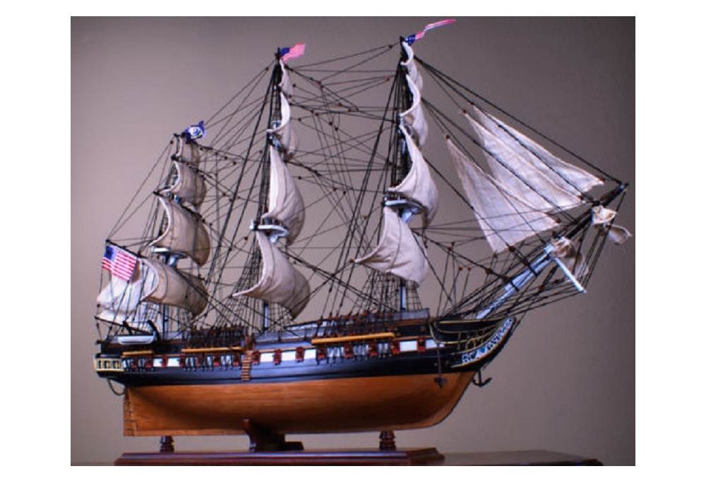Scaled USS Constitution Old Ironsides Wooden Tall Ship 