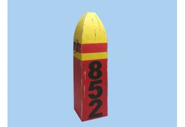 Wooden Red and Yellow Buoy 34"