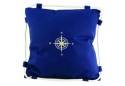 Navy Blue Compass Pillow 15"