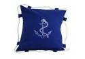 Navy Blue Anchor Pillow 15"