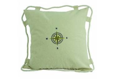 White Compass Pillow 15"