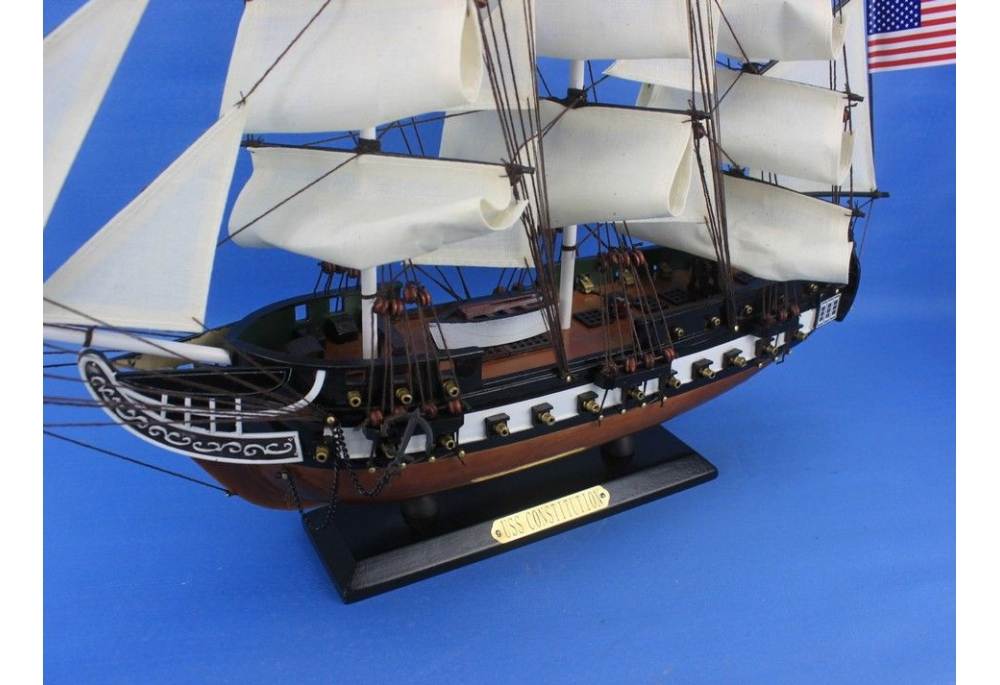 24" Wooden USS Constitution Tall Model Ship High quality Authentic scale boat 