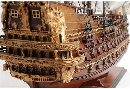 Royal French Navy Ship, Battleship, Gunship, Model, Decor, Historic, Wooden, Handmade, Handcrafted, Saint Esprit, Holy Ghost Ship