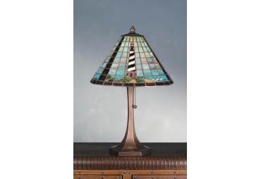 21" Cape Hatteras Lighthouse Table Lamp Stain Glass Meyda Tiffany