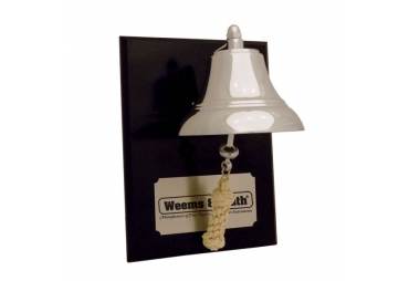 6" Chrome Bell Mounted on Black Plaque