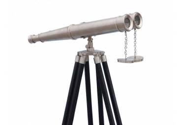 Floor Standing Admiral's Brushed Nickel Binoculars 62"