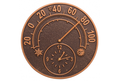 Solstice Clock And Thermometer 14"
