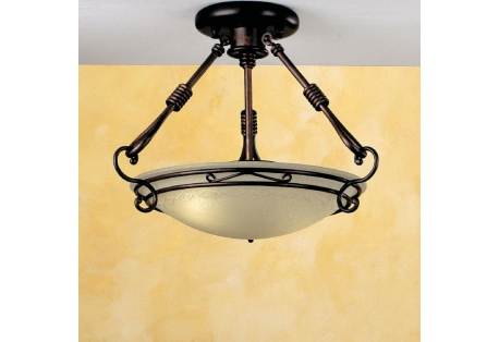 Two Light 15 Inch Wide Semi-Flush Ceiling Fixture